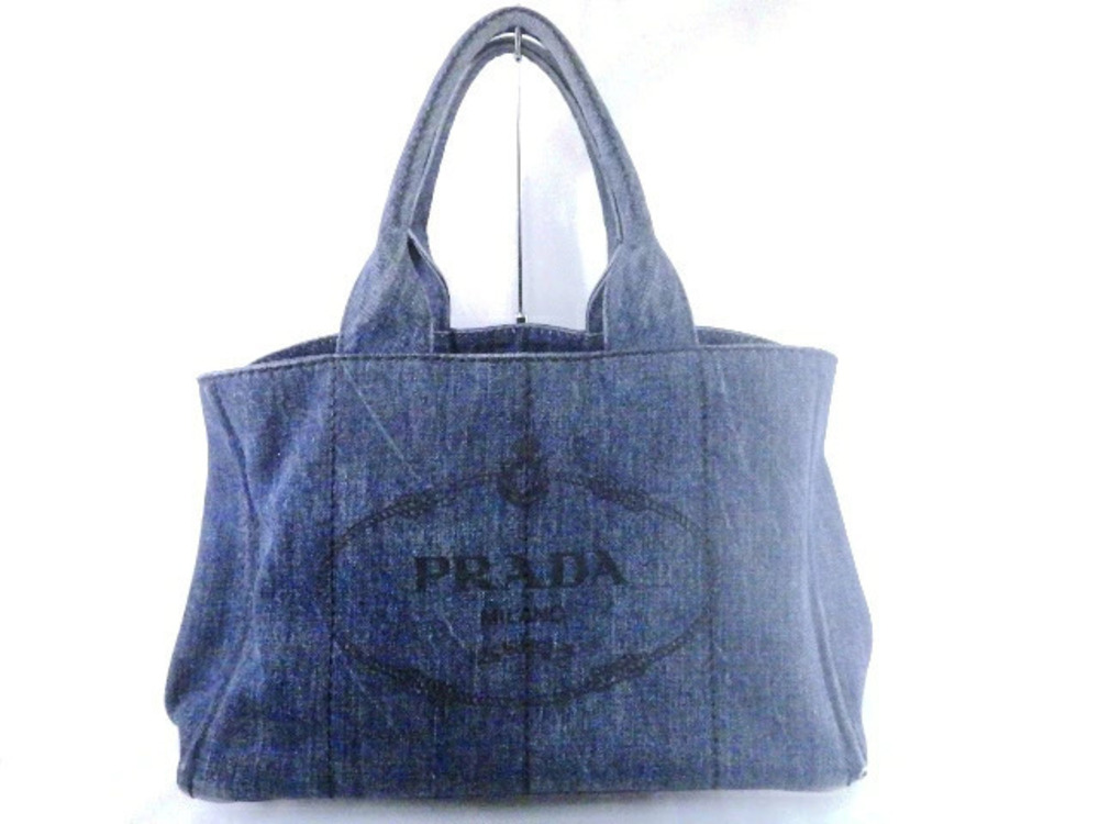 Prada Canapa Tote Bag Handbag Canvas Denim